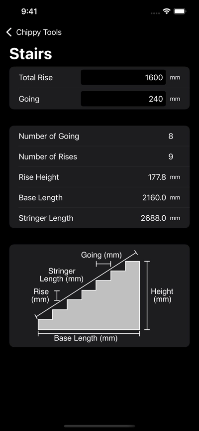 Stair Calculator Screenshot